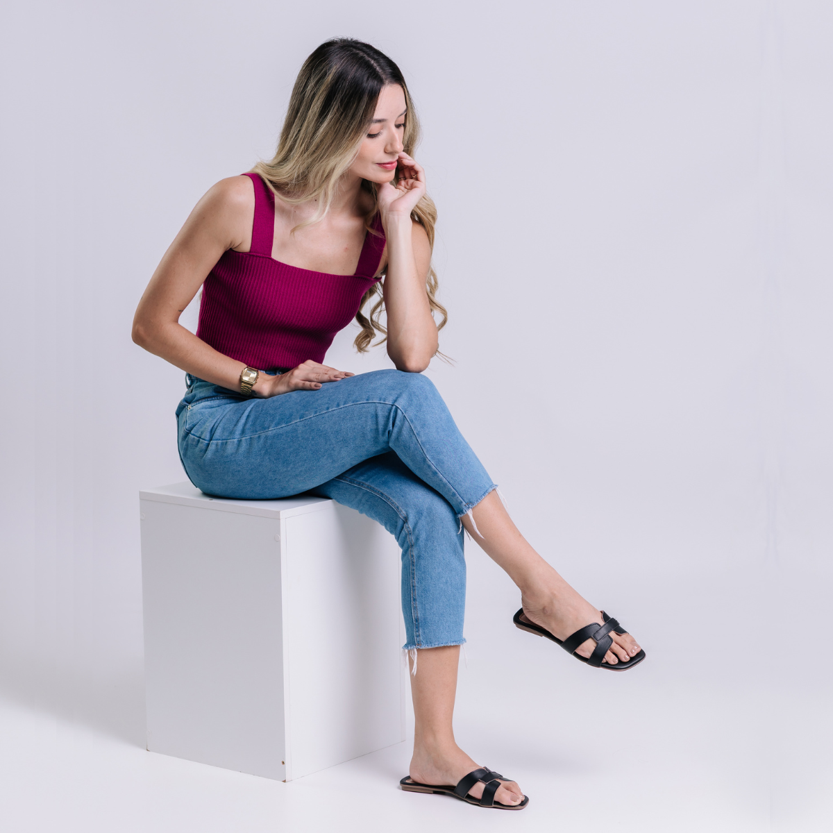 Rasteira Flat Bellinda Tiras H