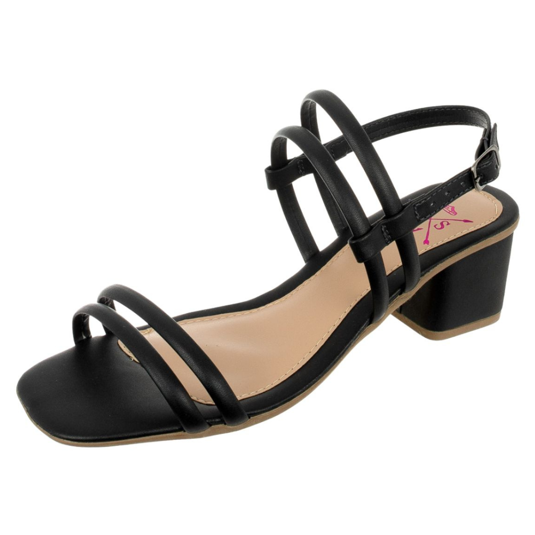 Kit Rasteira Flat + Sandália Salto Bloco