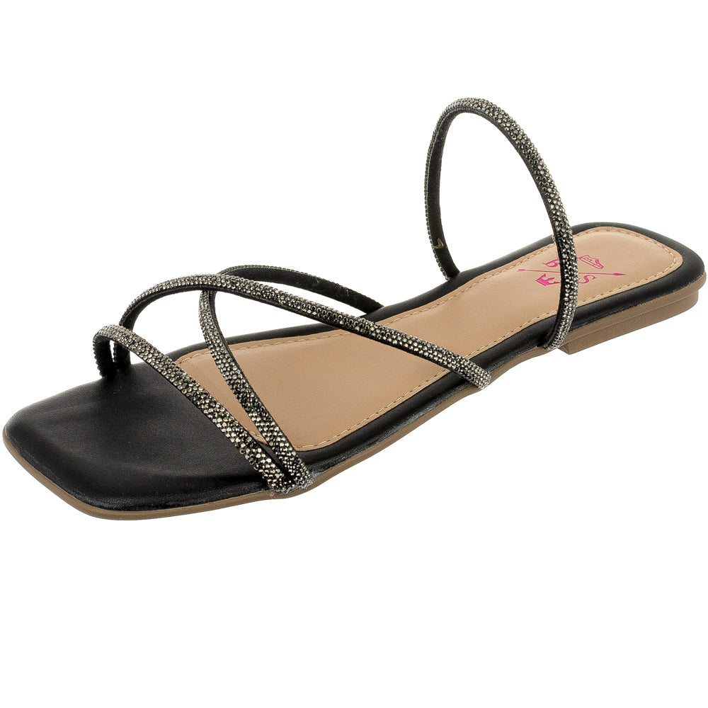 Rasteirinha Bellinda Tiras Shine