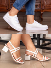 Kit Sandália Salto Bloco + Tênis Casual Feminino Bellinda Shoes