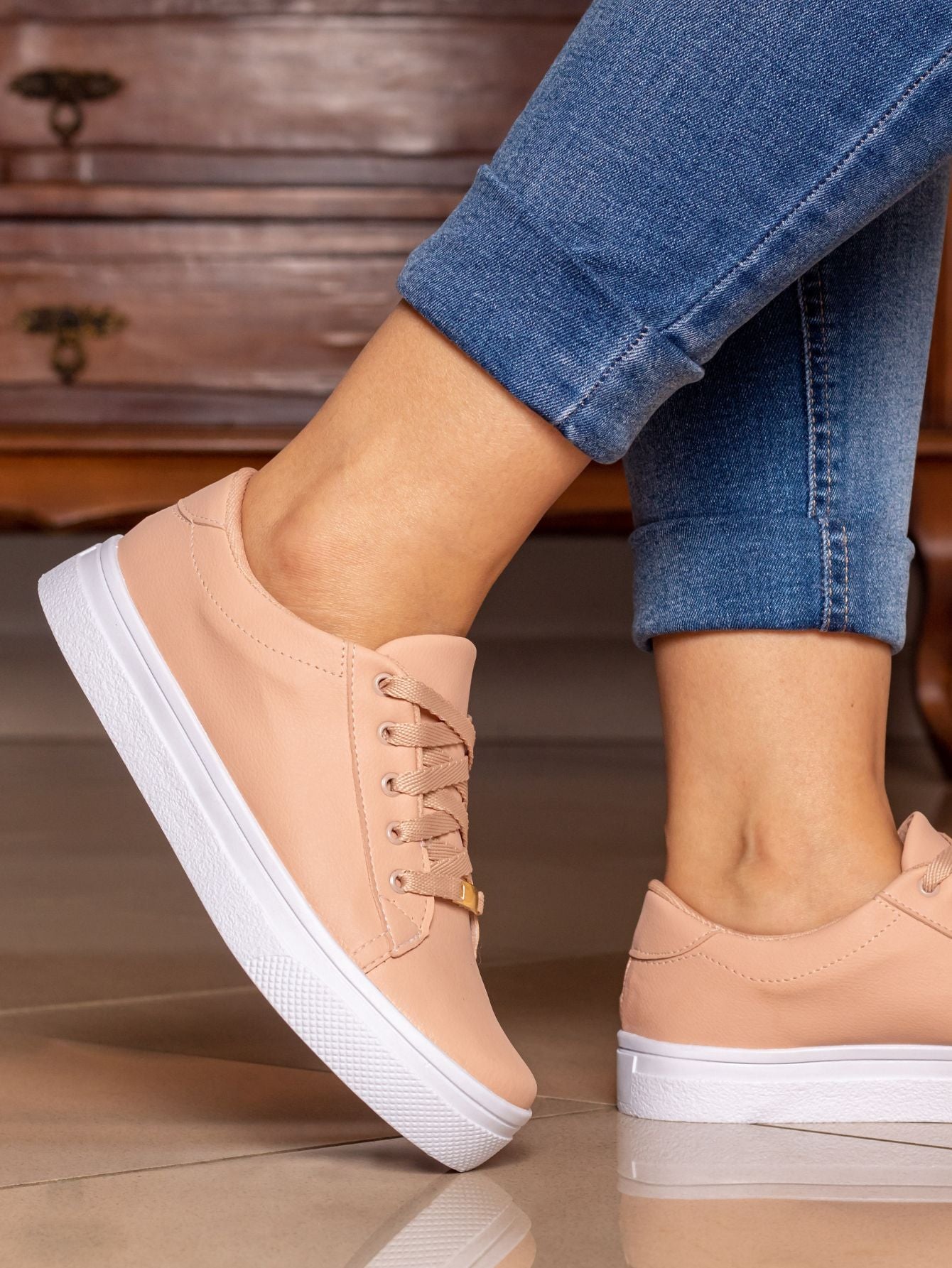 Kit Sandália Salto Bloco + Tênis Casual Feminino Bellinda Shoes