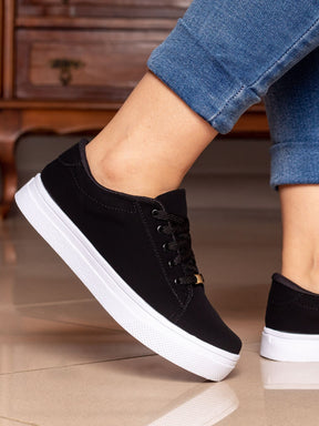 Kit Sandália Salto Bloco + Tênis Casual Feminino Bellinda Shoes